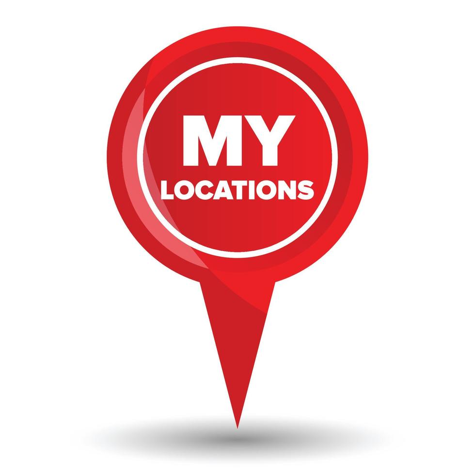 Pointer my location text icon vector