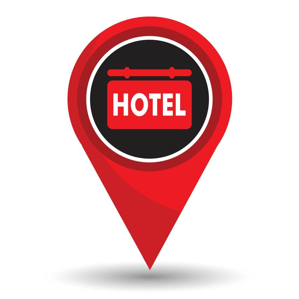 icono de hotel puntero vector