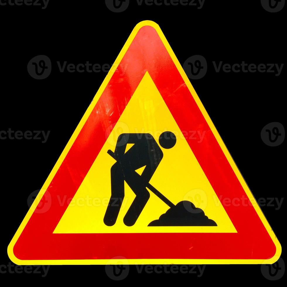 Road work sign photo