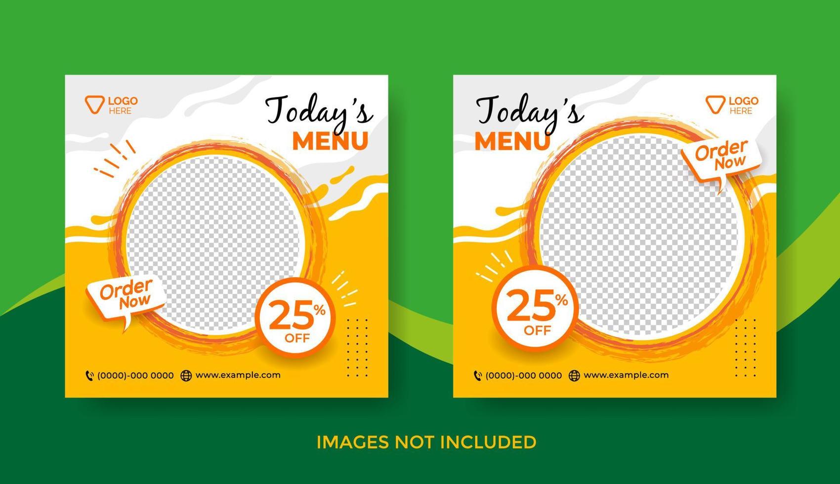 Today's  Menu Banner Template vector