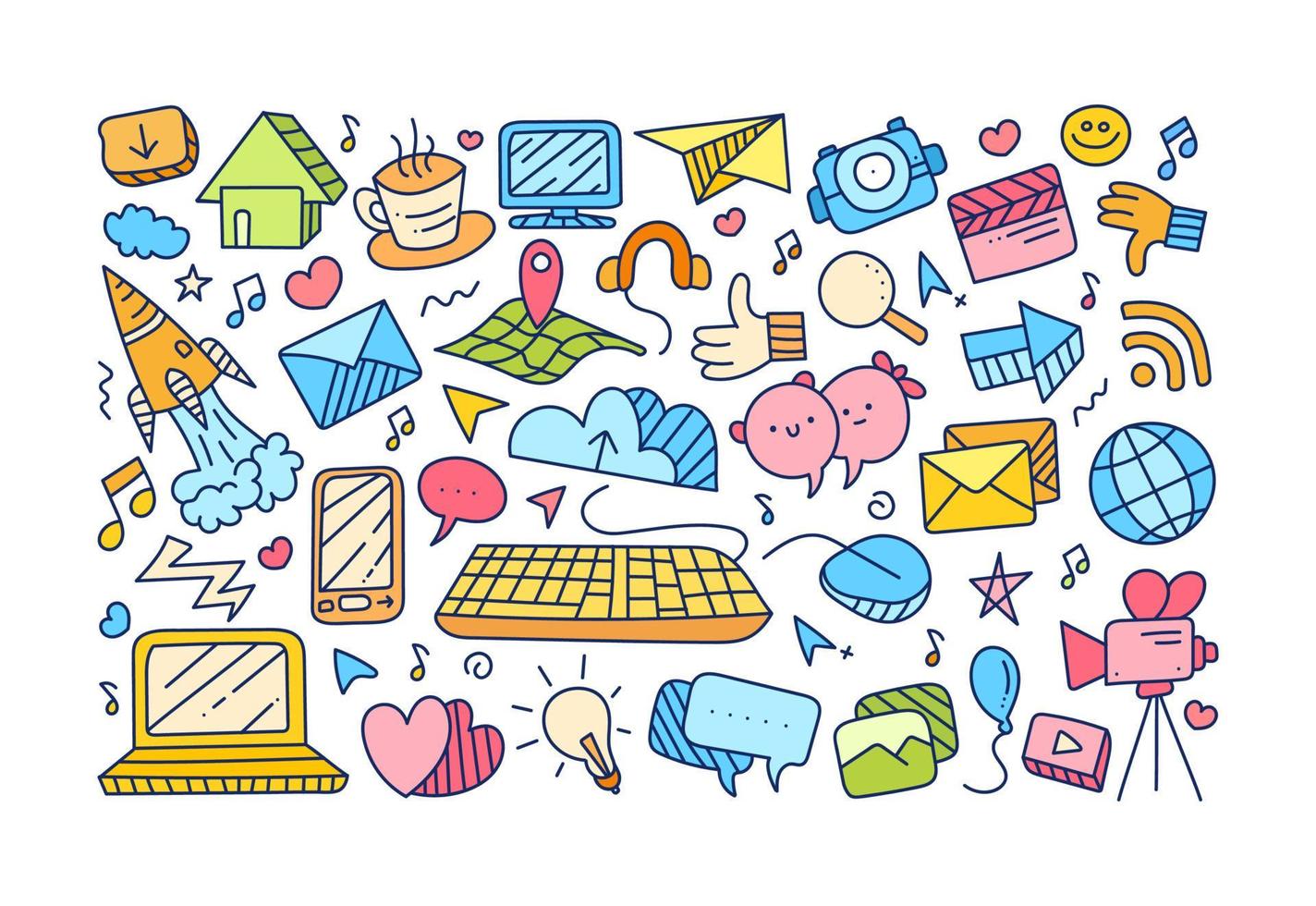 Hand Drawn Social Media Doodle Icon vector