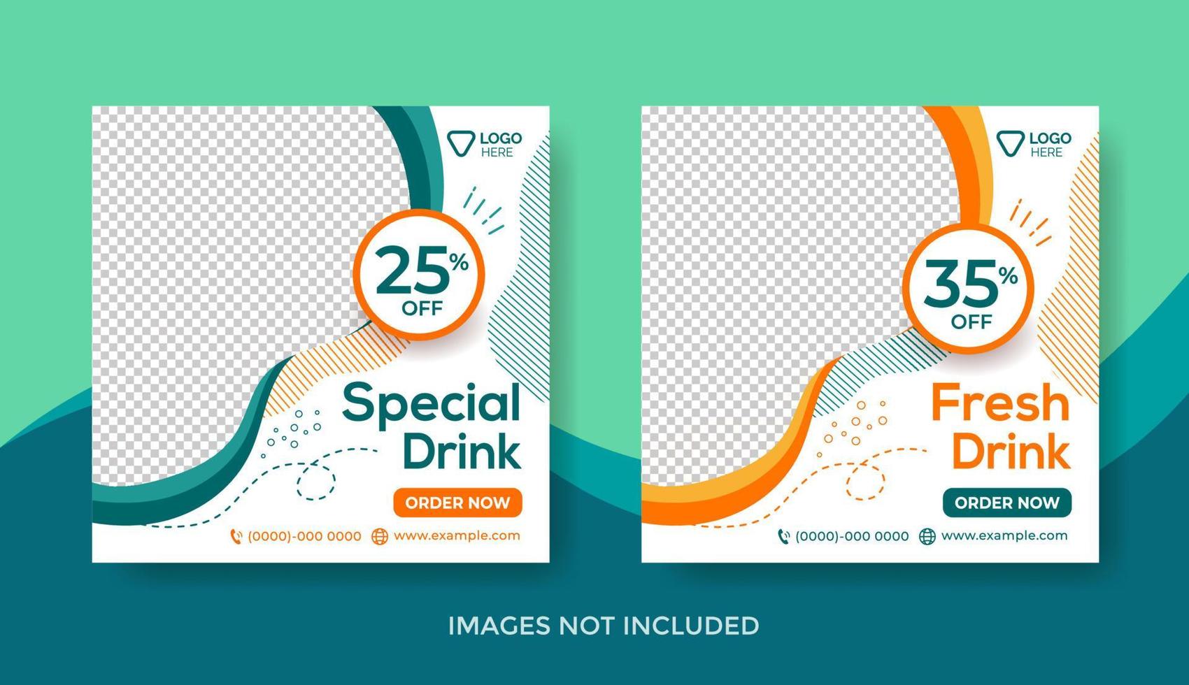 Fresh Drink Menu Banner Template vector