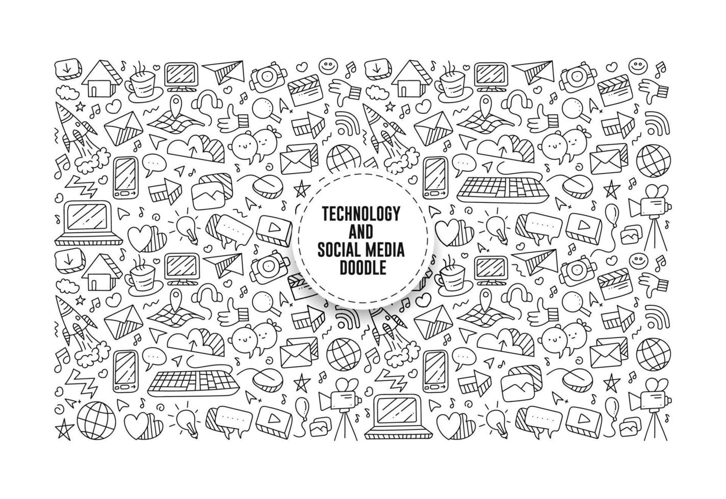 Hand Drawn Social Media Doodle Icon vector