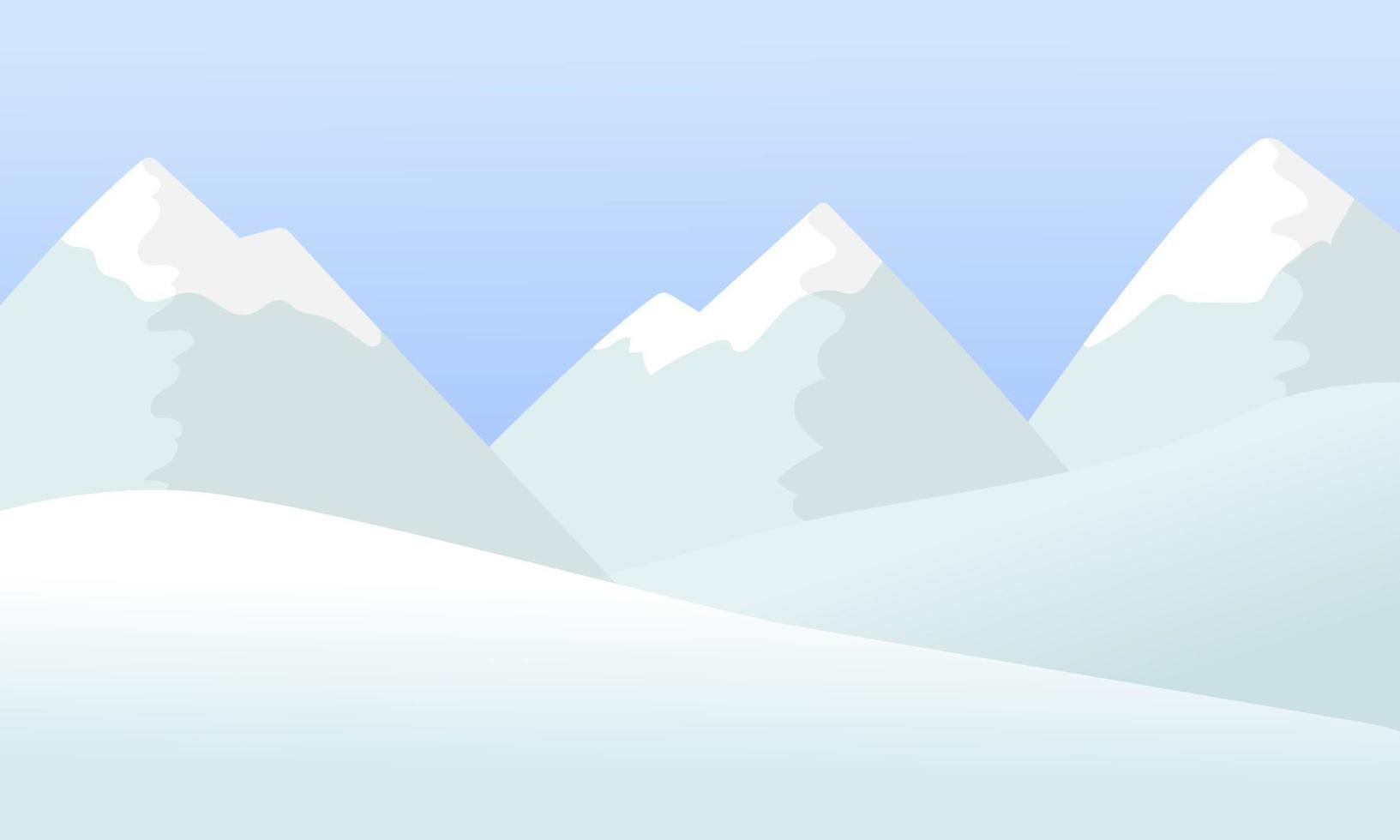 Winter snowy mountains landscape. vector