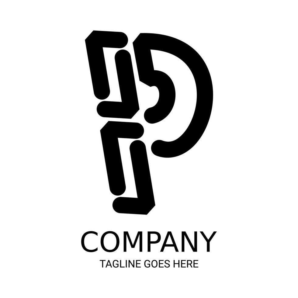 Simple letter P logo design. Perfect for t-shirts, etc. vector