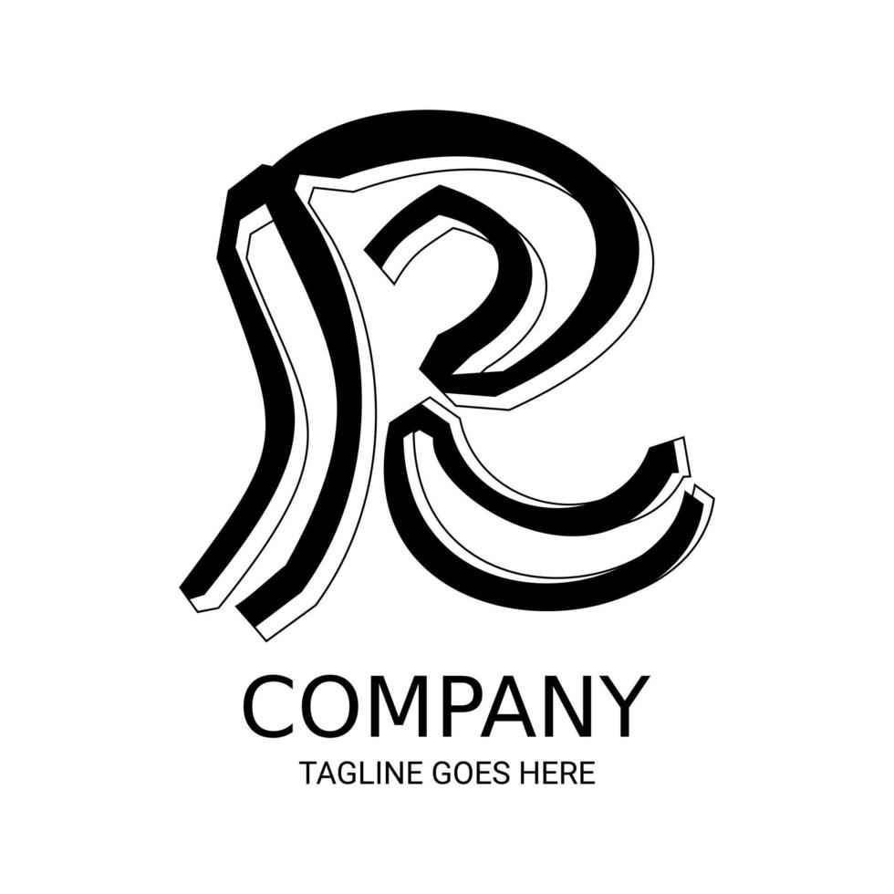 Unique 3D R logo design. vector