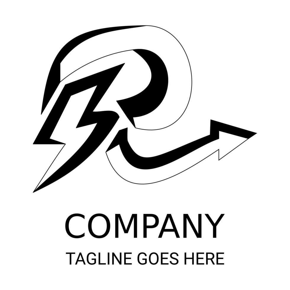Very cool letter R logo. vector