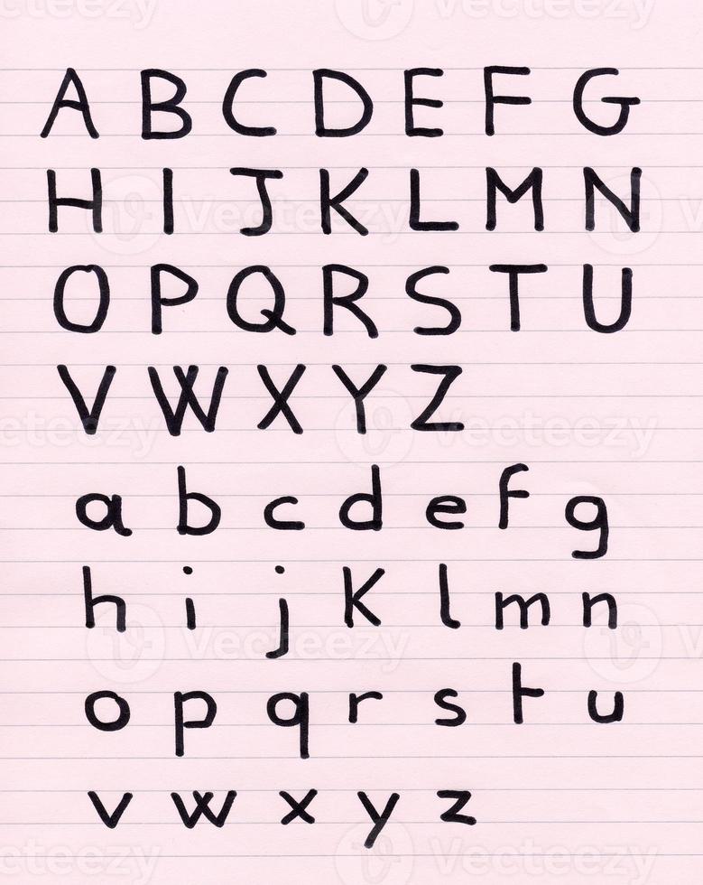 Handwritten alphabet letters photo