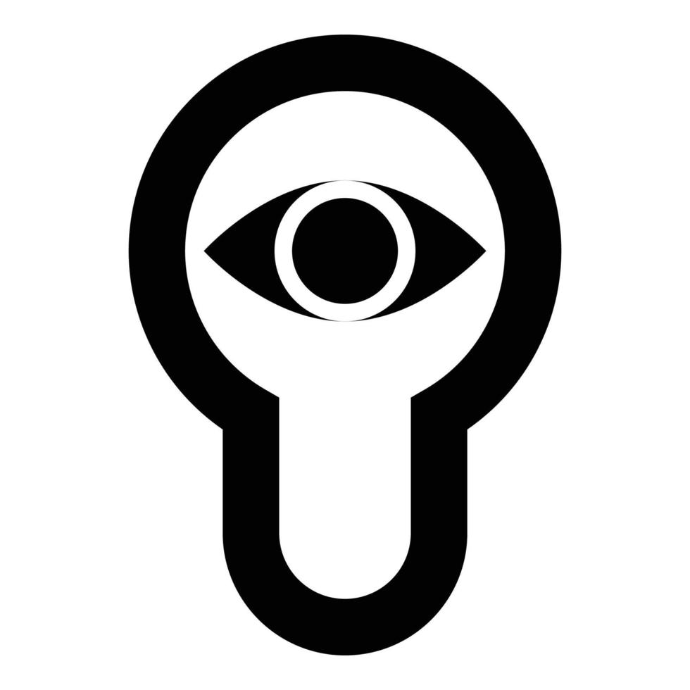 Keyhole eye looking Lock door Look concept icon black color vector illustration flat style image