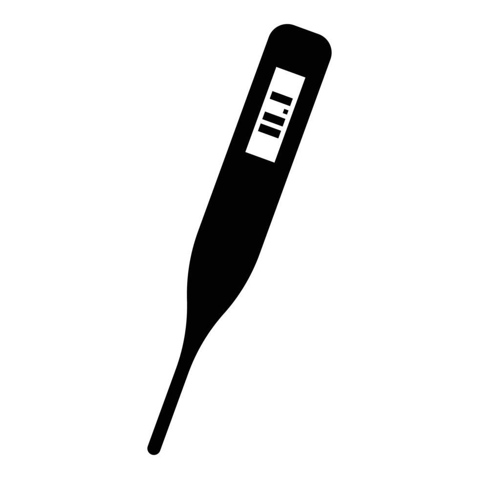 Medical electronic thermometers with digital display Temperature measuring Electric measure concept icon black color vector illustration flat style image