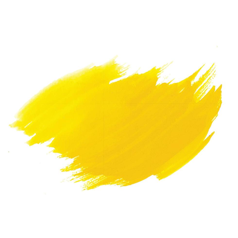 Hand draw yellow orange brush stroke watercolor design vector