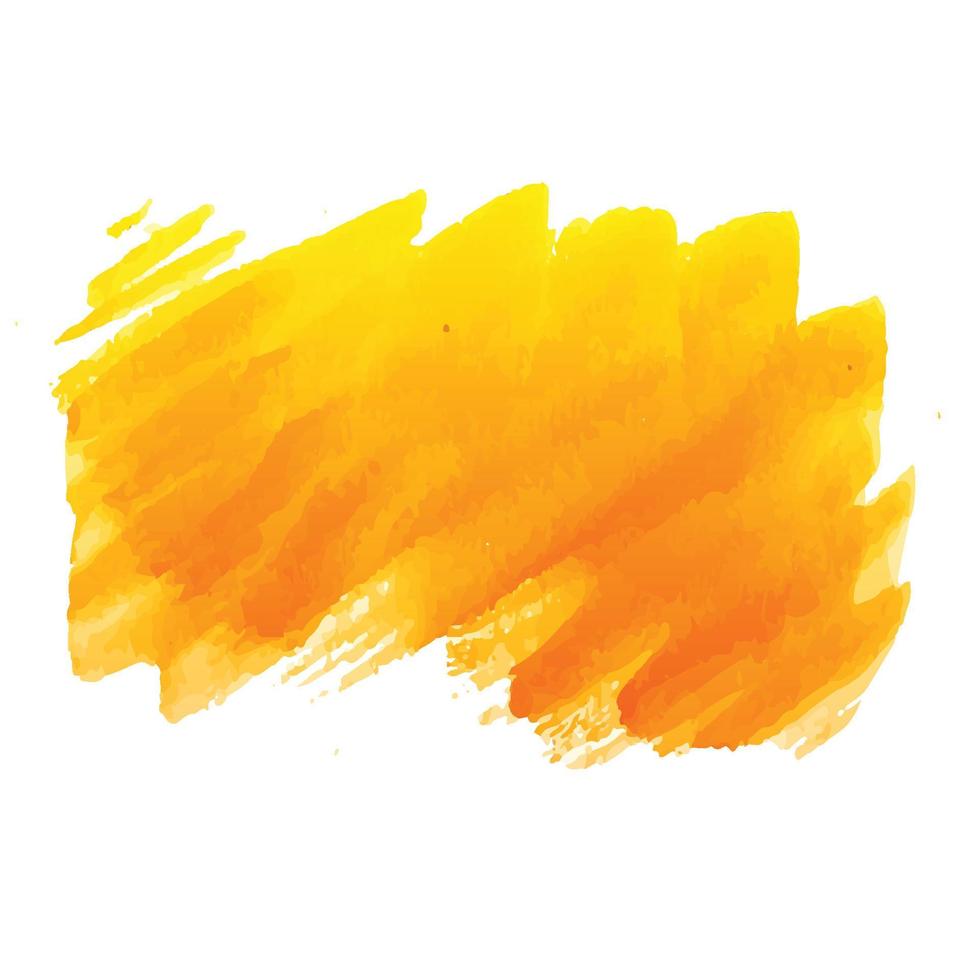 Hand draw yellow orange brush stroke watercolor design vector