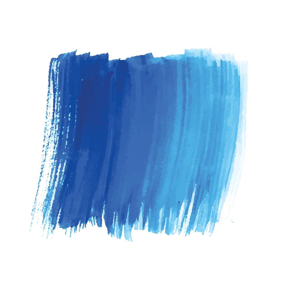 Dibujar a mano diseño de acuarela de trazo de pincel azul vector
