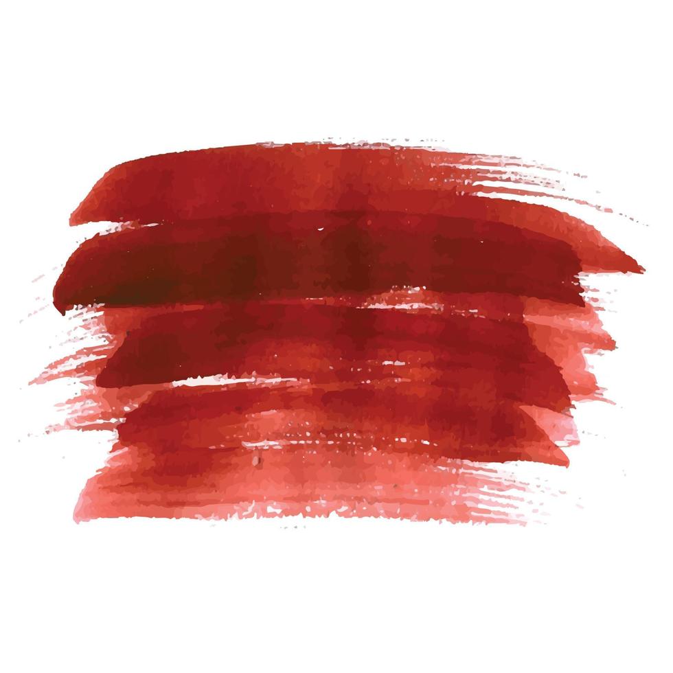 Hand draw red brush stroke watercolor design vector