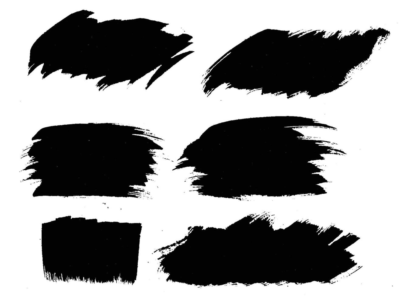 Hand draw black brush stroke set watercolor design vector