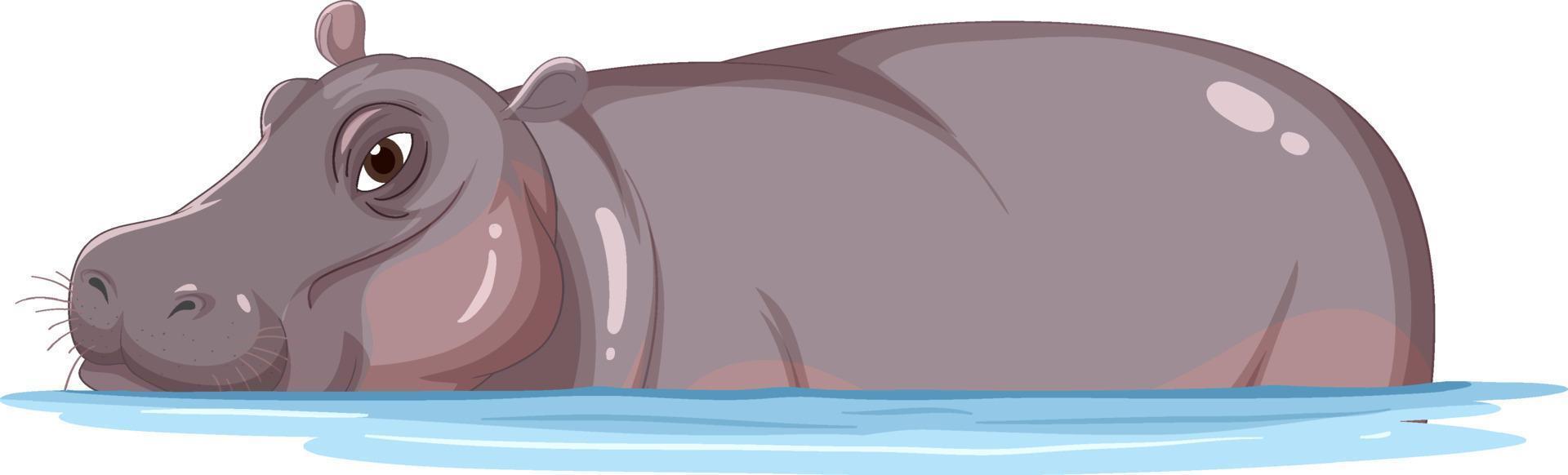 hipopótamo en el agua vector