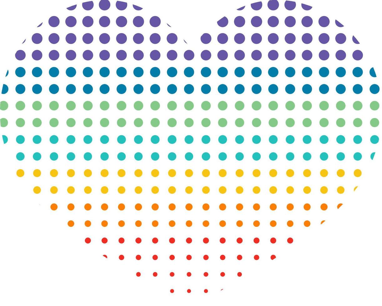 Heart formed by colourful polka dots vector