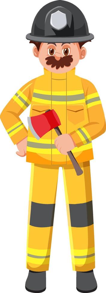 un personaje de dibujos animados de bombero sobre fondo blanco 5147474  Vector en Vecteezy