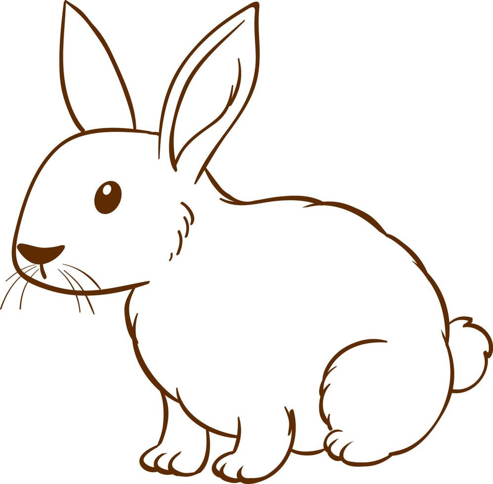 Rabbit in doodle simple style on white background vector