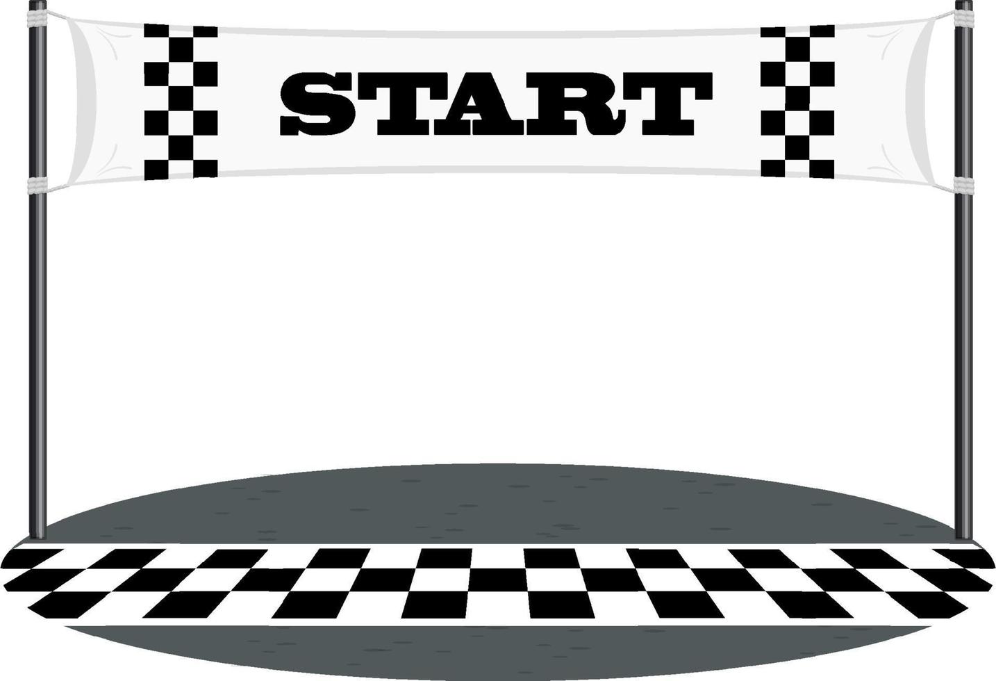 Race line with start banner isolated vector