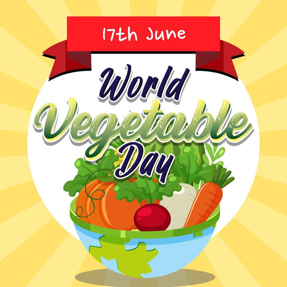 World Vegetable Day poster with vegetables and fruits vector