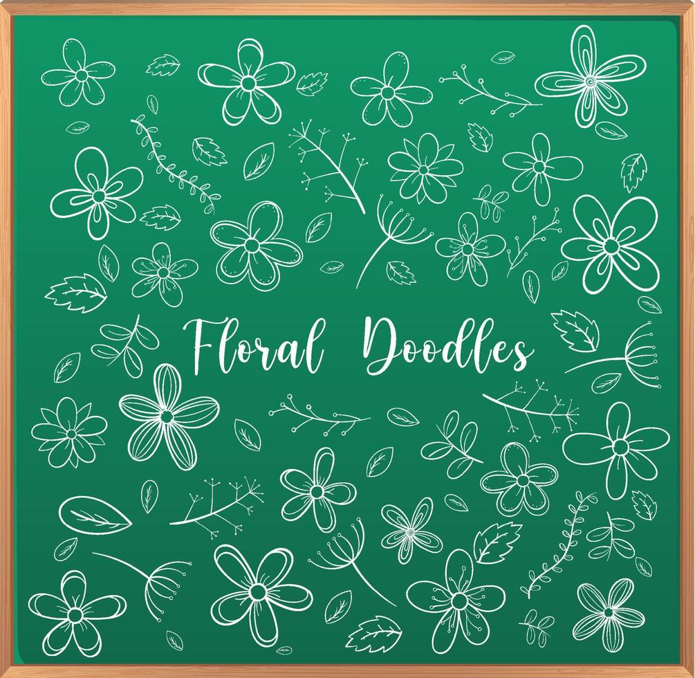 Hand drawn doodle icons on chalkboard vector