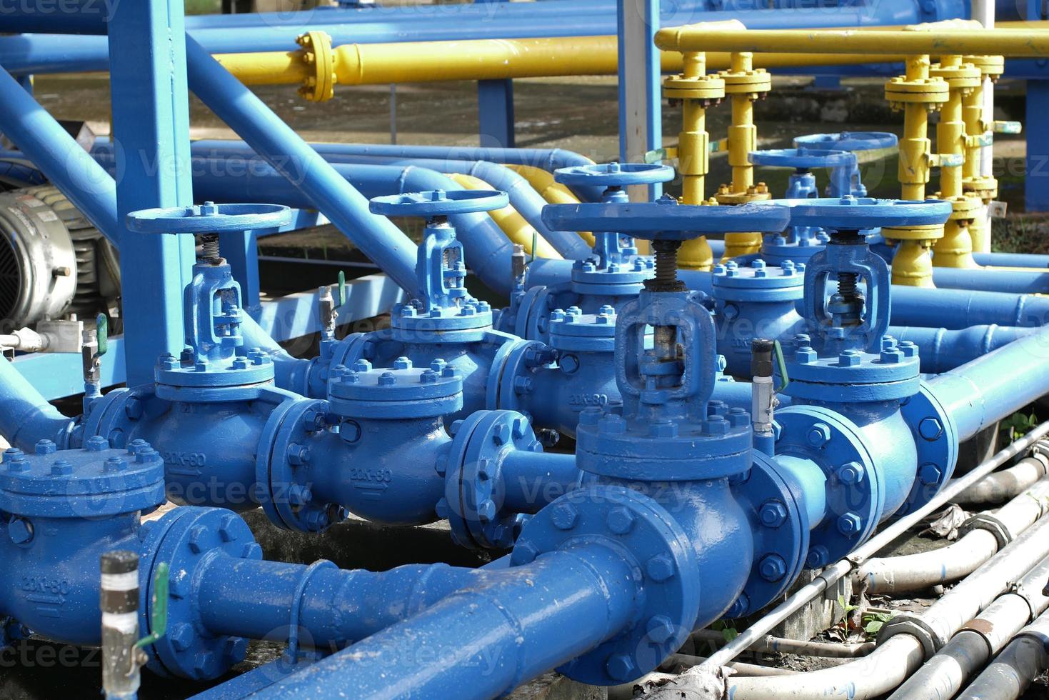 Valves at gas plant, Pressure safety valve selective focus photo