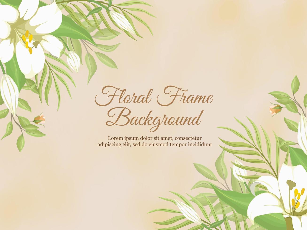 Beautifull Wedding Banner Background with Lily Flowers vector