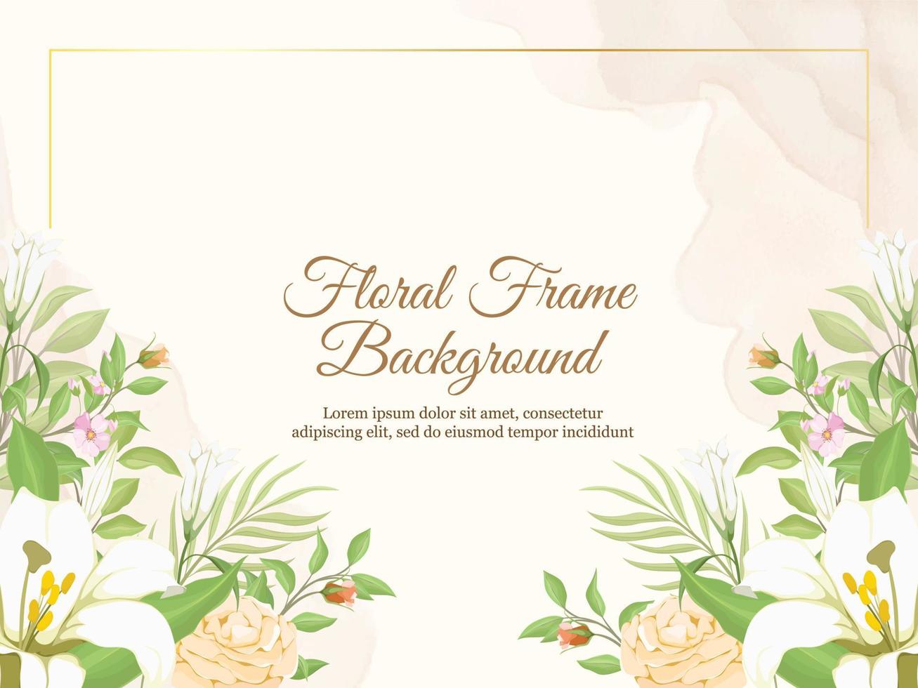 Beautifull Wedding Banner Background with Lily Flowers vector