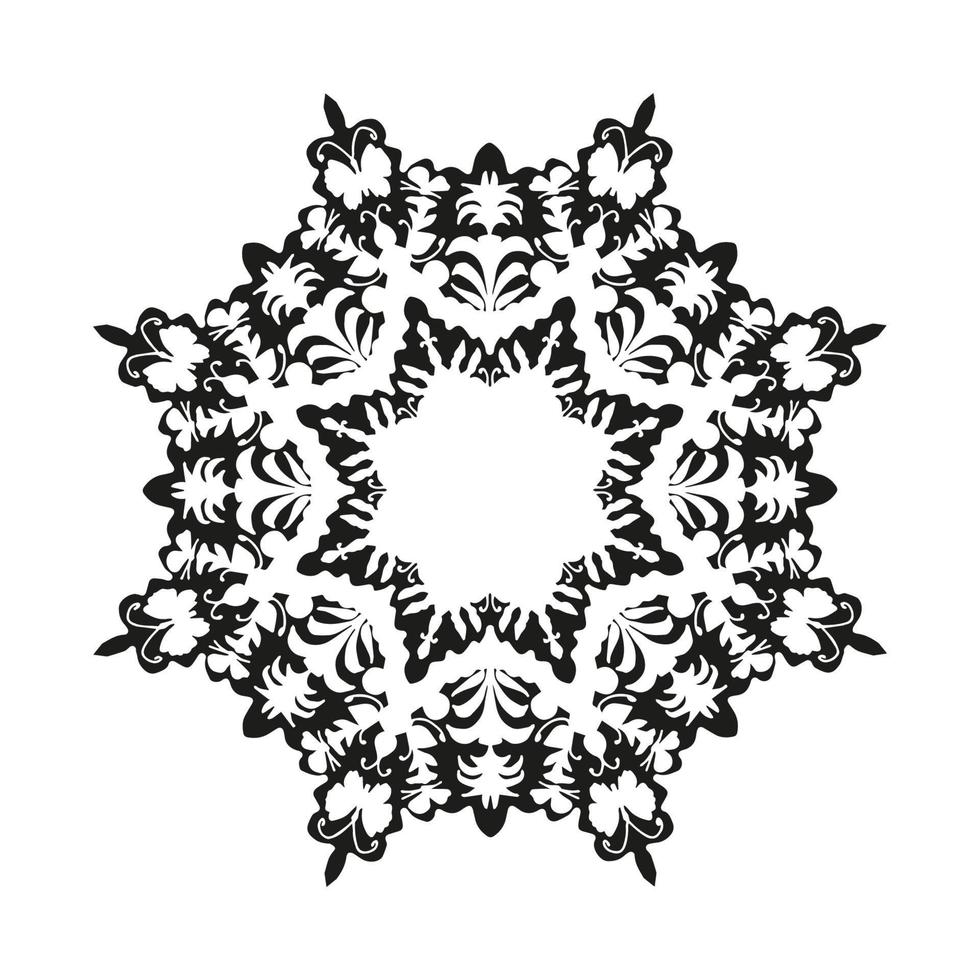 Mandala background hand drawn circle dekor vector