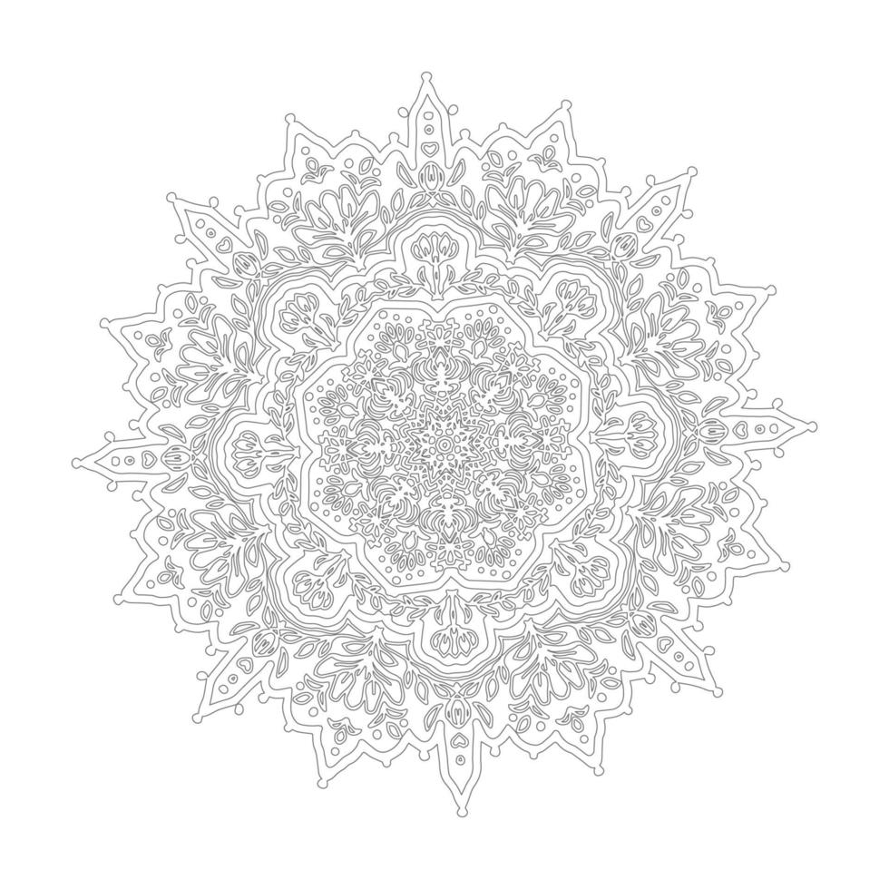 Mandala background hand drawn circle dekor vector