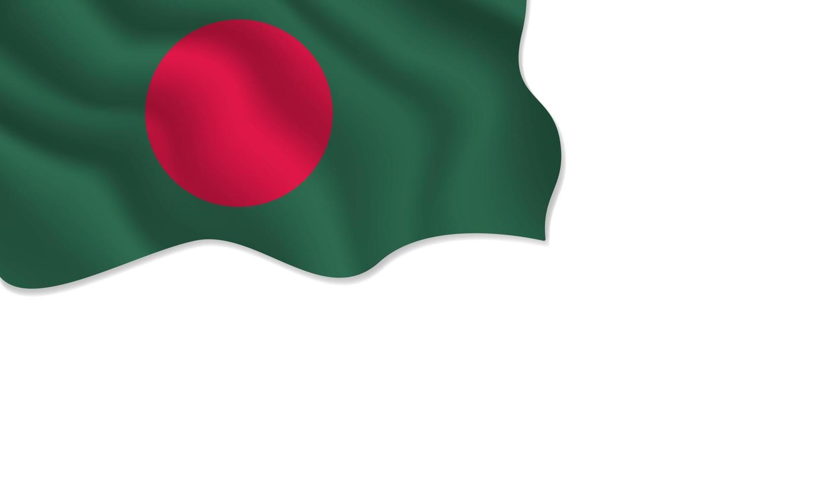 ilustración ondeando la bandera de bangladesh con espacio de copia en el fondo aislado vector