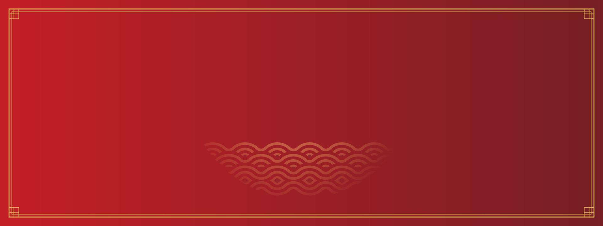 Horizontal Banner Red Background Colour. Chinese New Year Elements vector