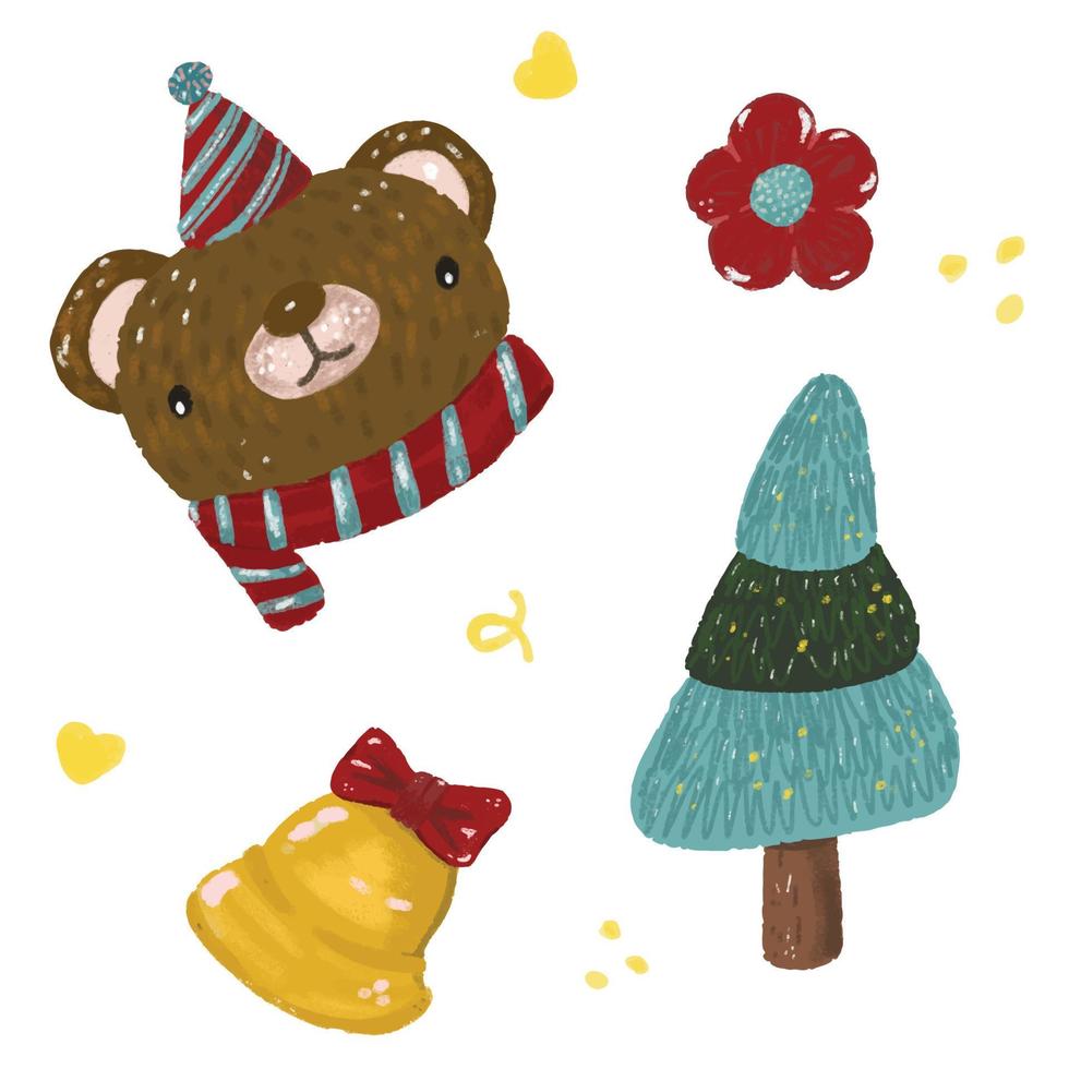 Cute Christmas Bear vector