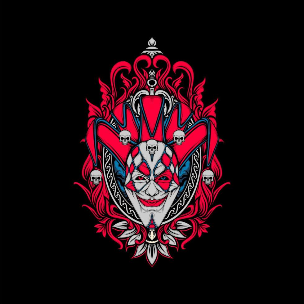 smiling clown face vector