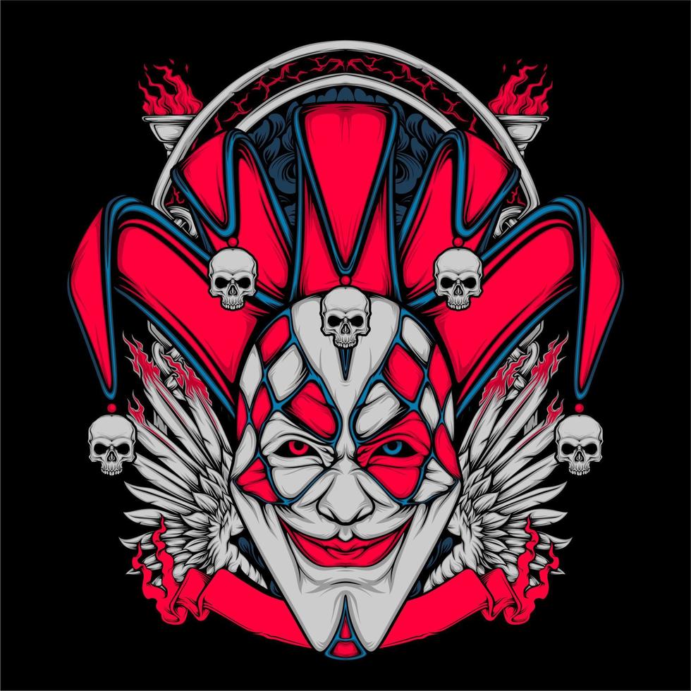 smiling clown face vector