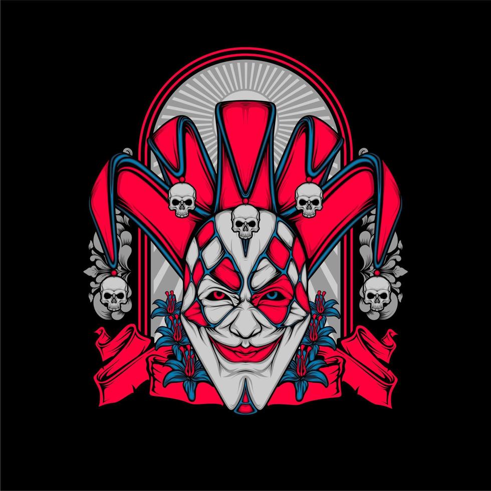 smiling clown face vector