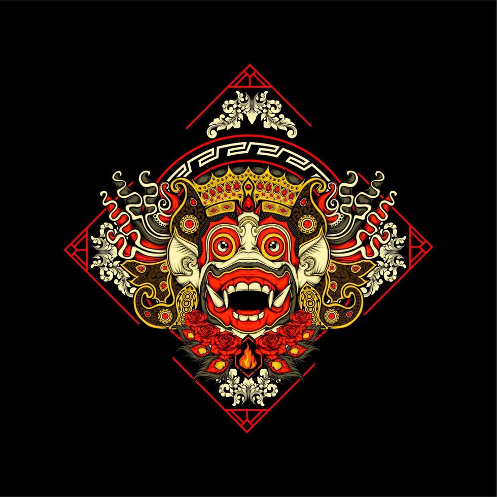 balinese barong illustration vector