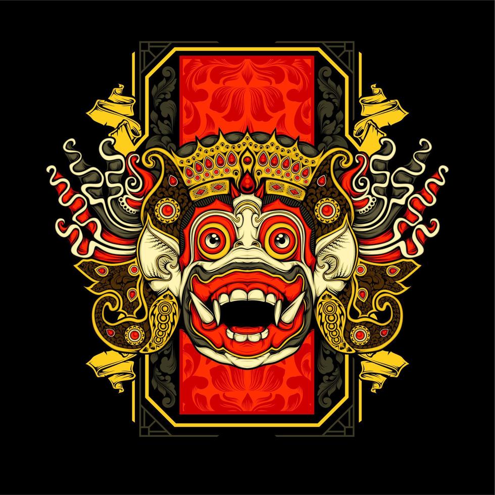 ilustración de barong balinés vector