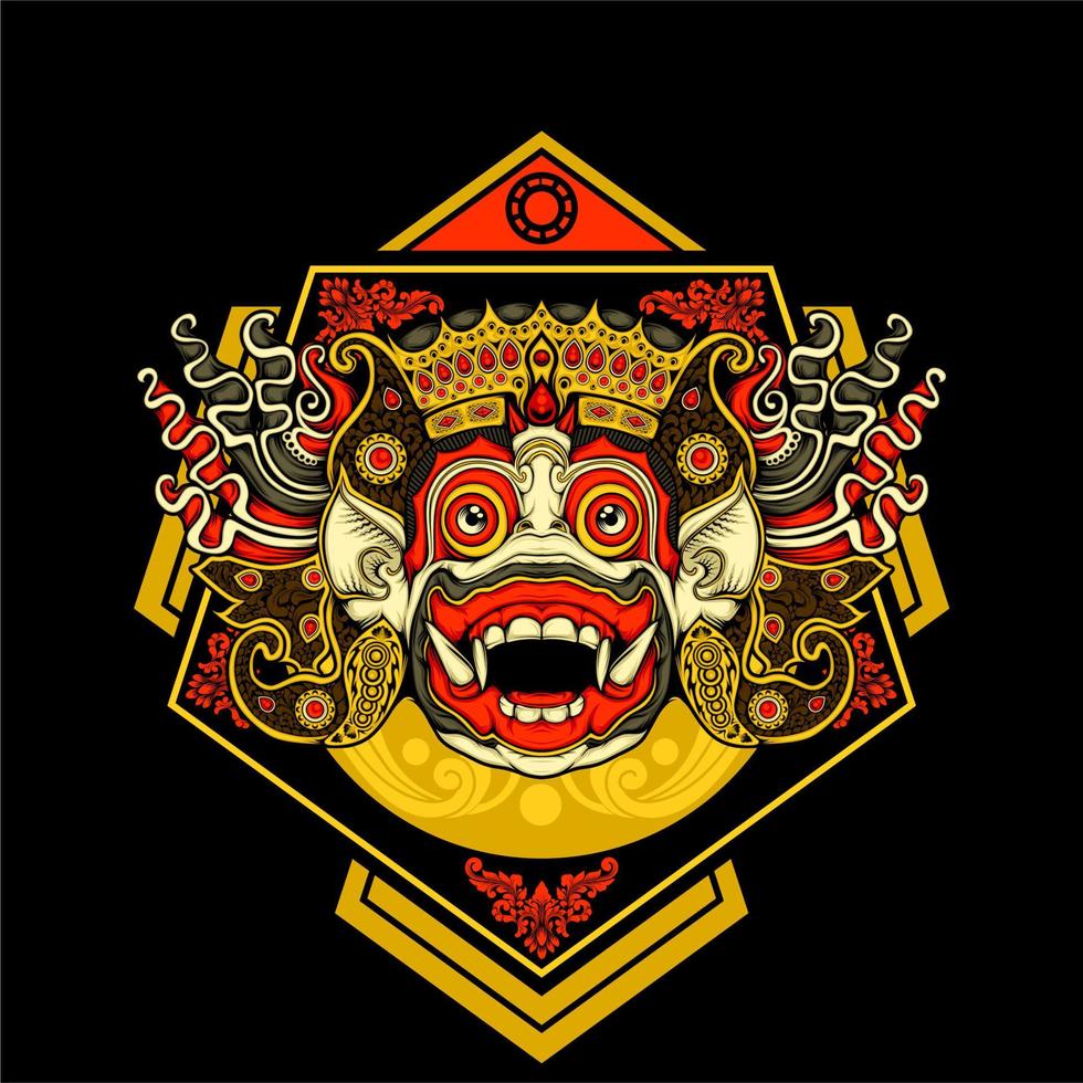balinese barong illustration vector