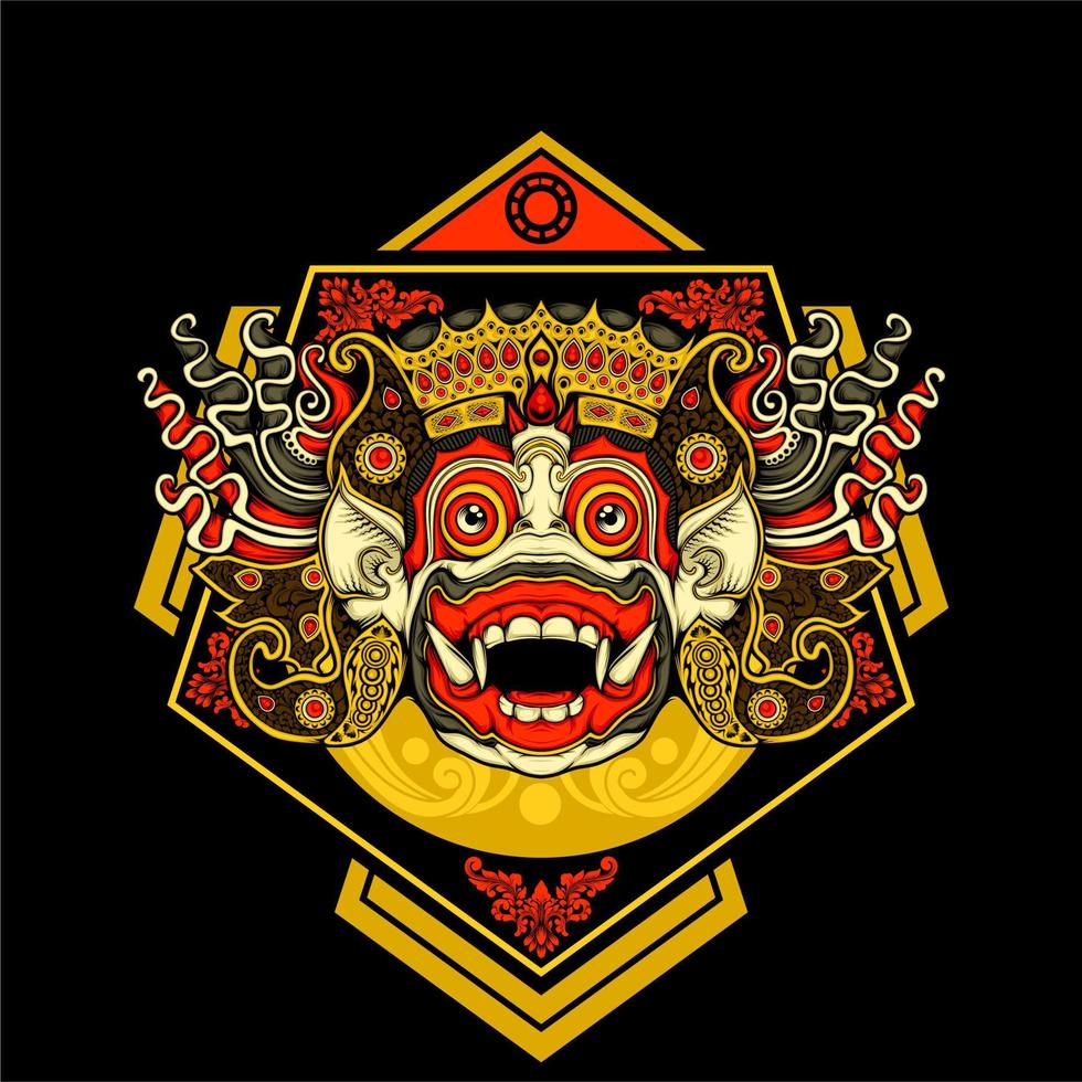 balinese barong illustration vector