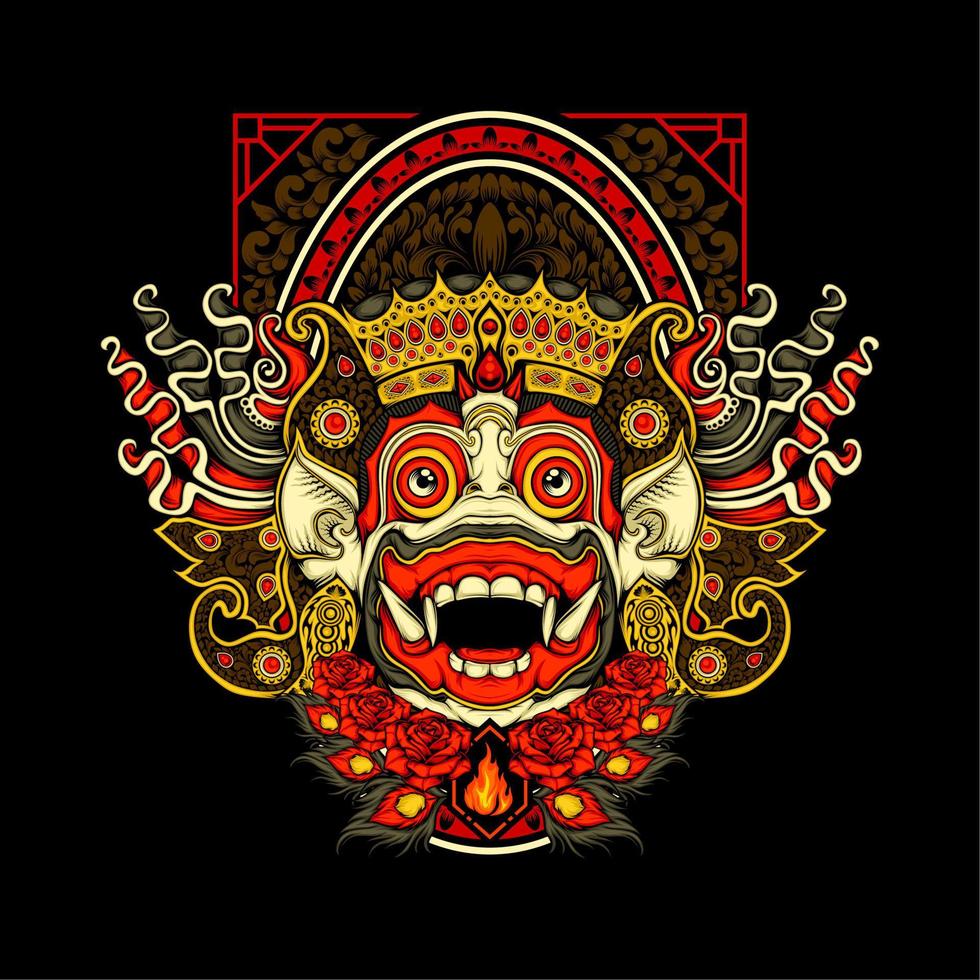 balinese barong illustration vector