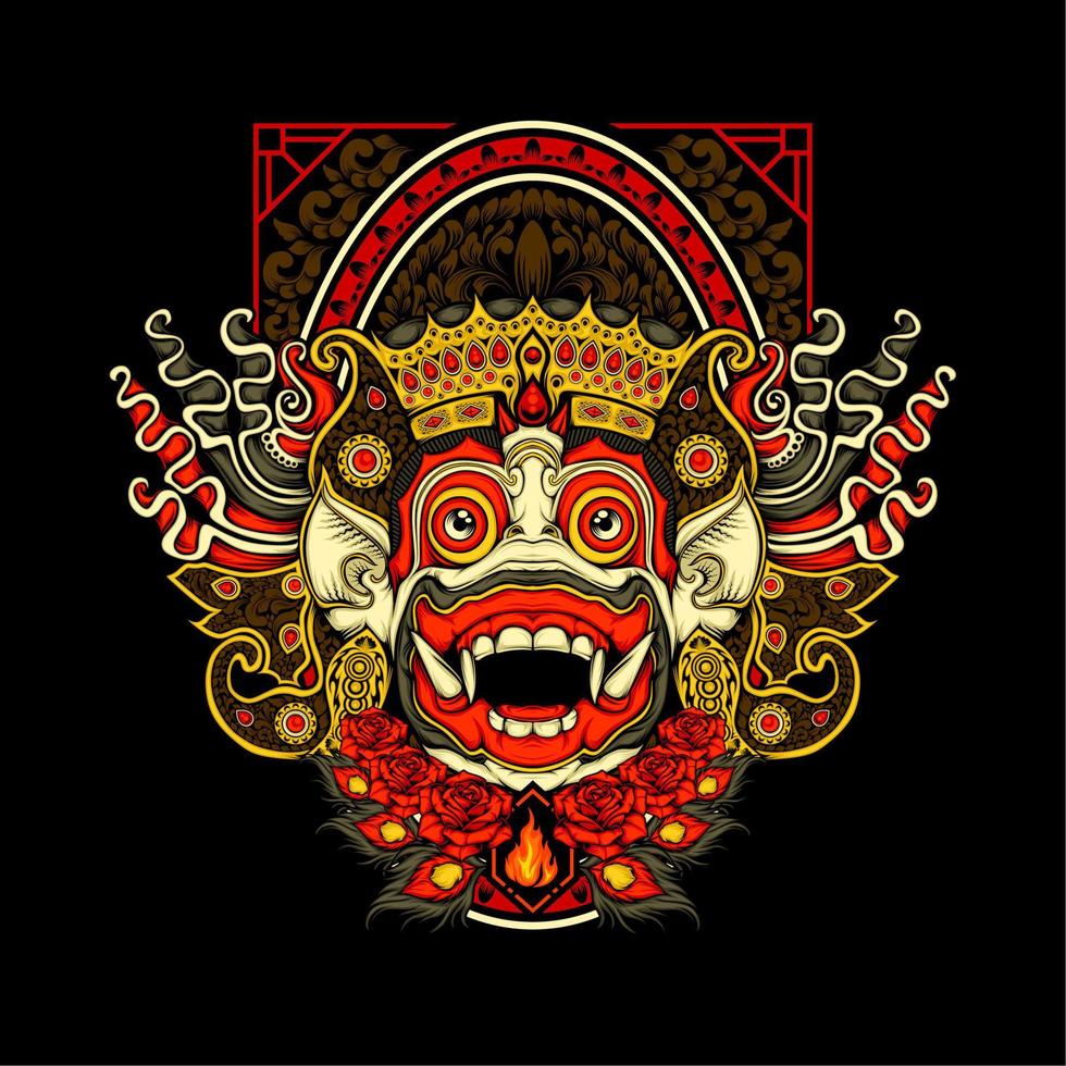 ilustración de barong balinés vector