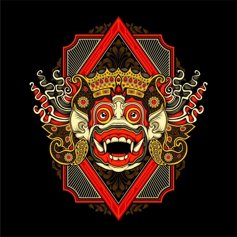 balinese barong illustration vector