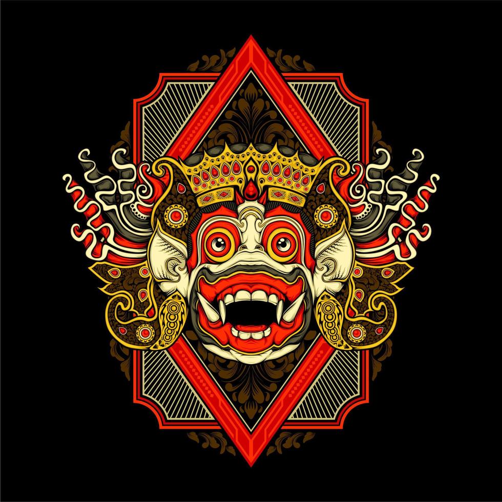 ilustración de barong balinés vector