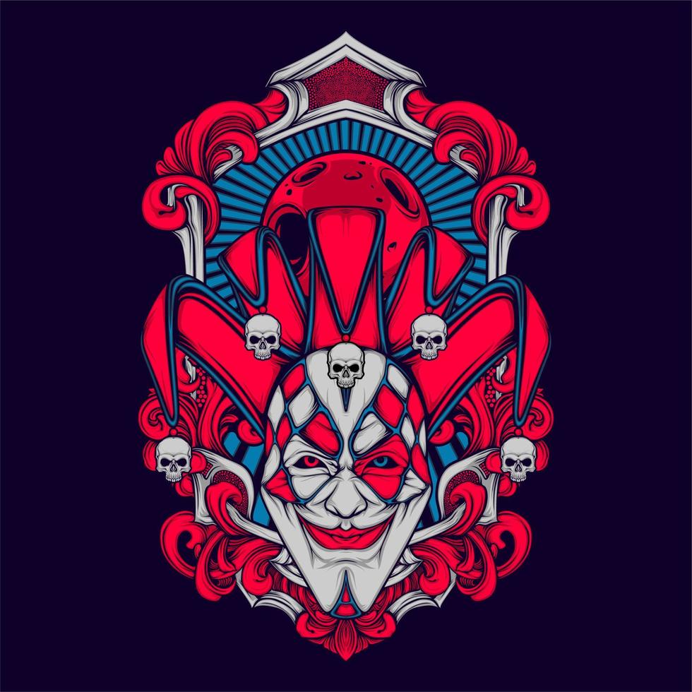 cara de payaso sonriente vector