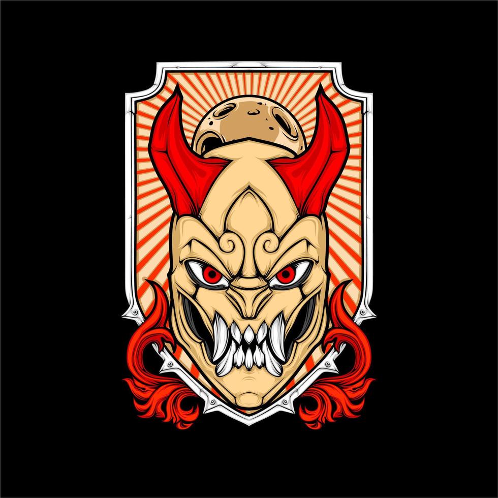 eastern monster head vector