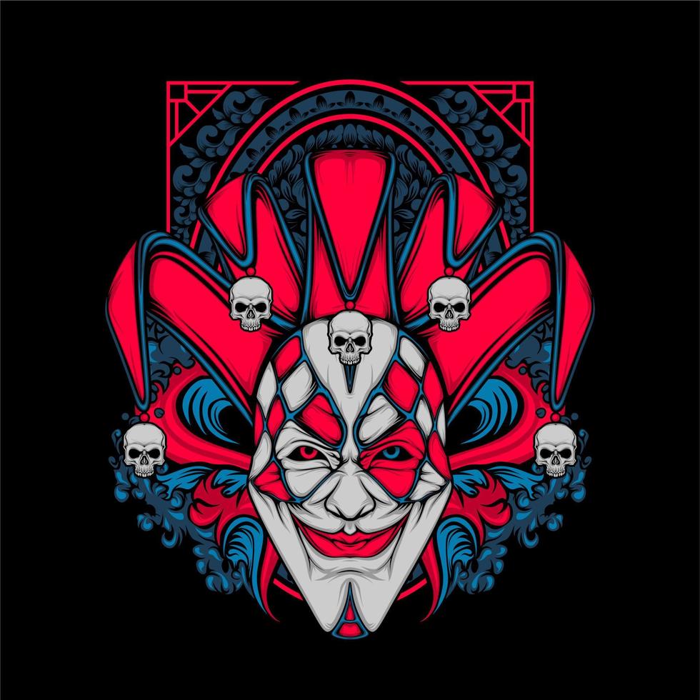 cara de payaso sonriente vector