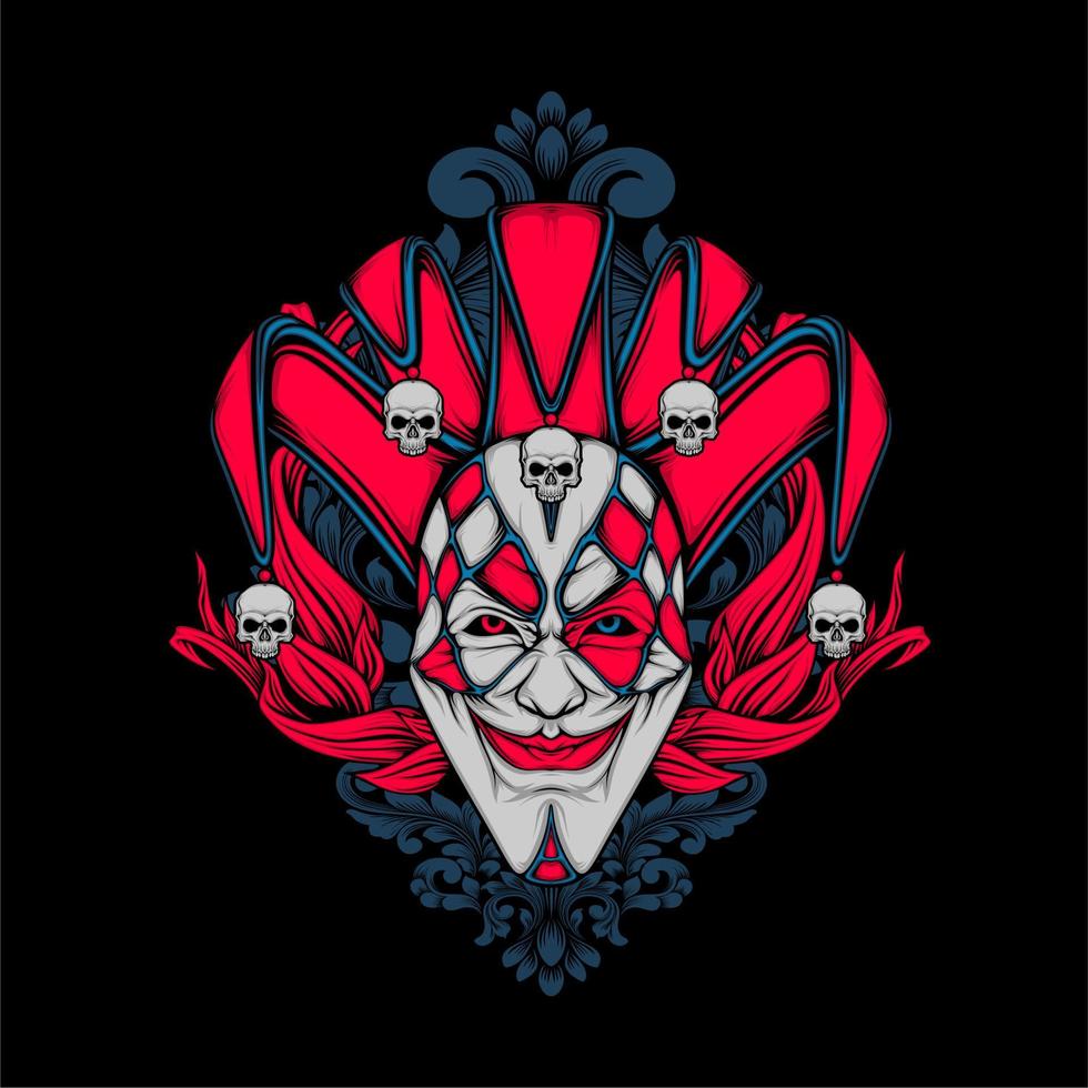 smiling clown face vector