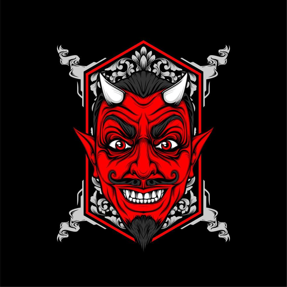 cara de diablo miling con fondo impresionante vector